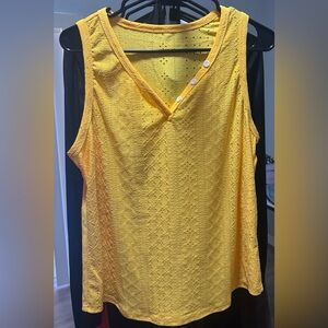 SHEIN Yellow Lace Tank Top